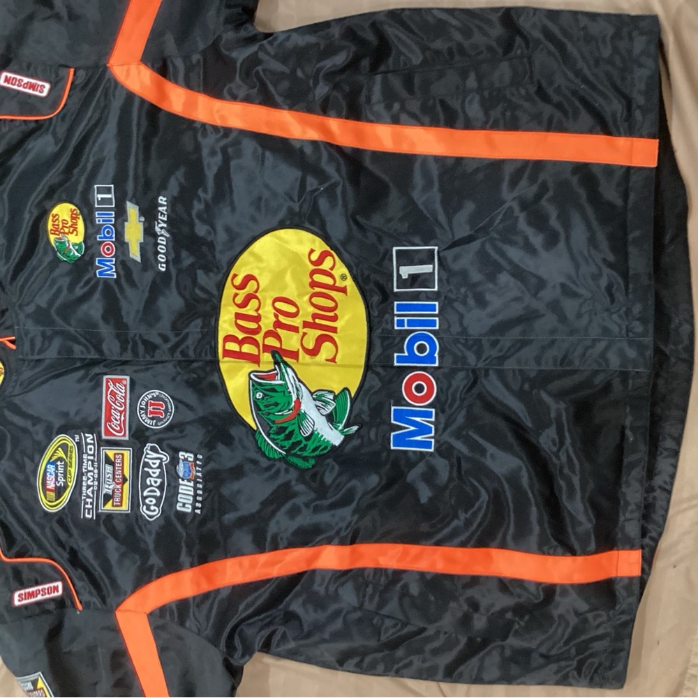 Tony Stewart #14 Bass Pro Shops Mobil 1 Racing Jacket - Black & Orange - Picture 6 of 12